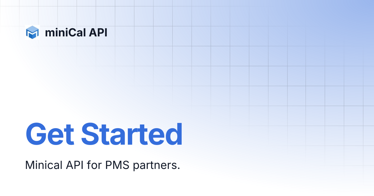 Get Started | miniCal API